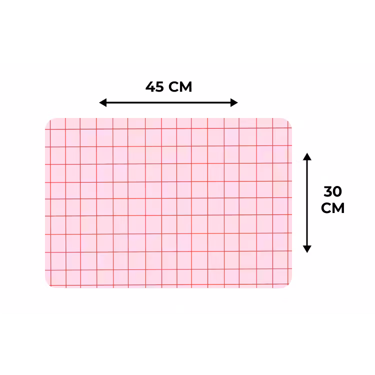 Placemat - 6 stuks - Raster - Patroon - Roze — 3
