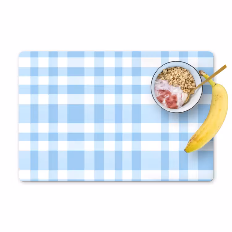 Placemat - 6 stuks - Ruit - Patroon - Blauw — 1