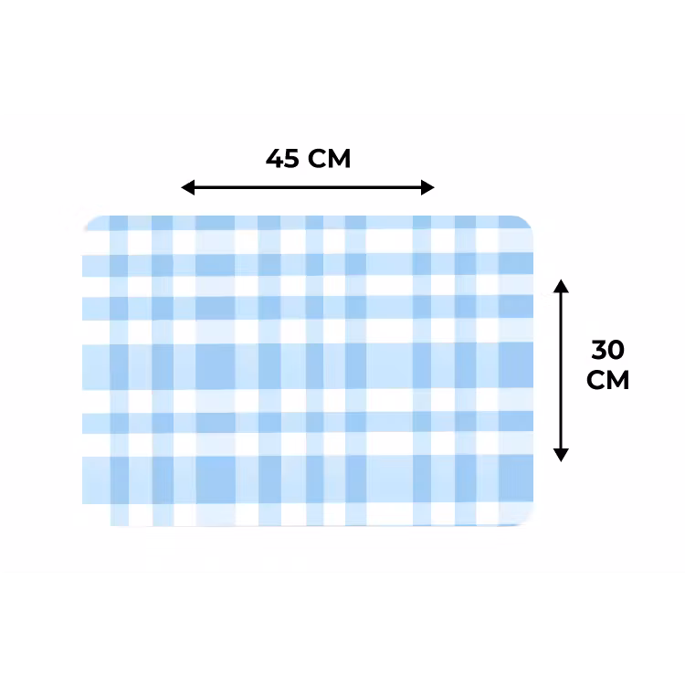 Placemat - 6 stuks - Ruit - Patroon - Blauw — 3