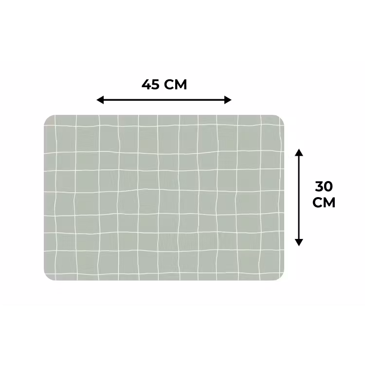 Placemat - 6 stuks - Ruitpatroon - Golvend - Groen — 3