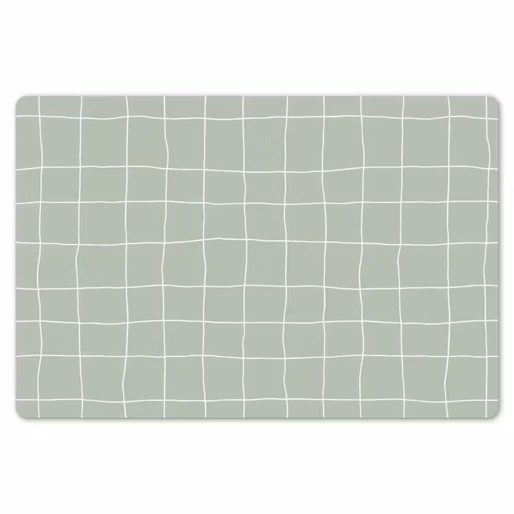 Placemat - 6 stuks - Ruitpatroon - Golvend - Groen — 7