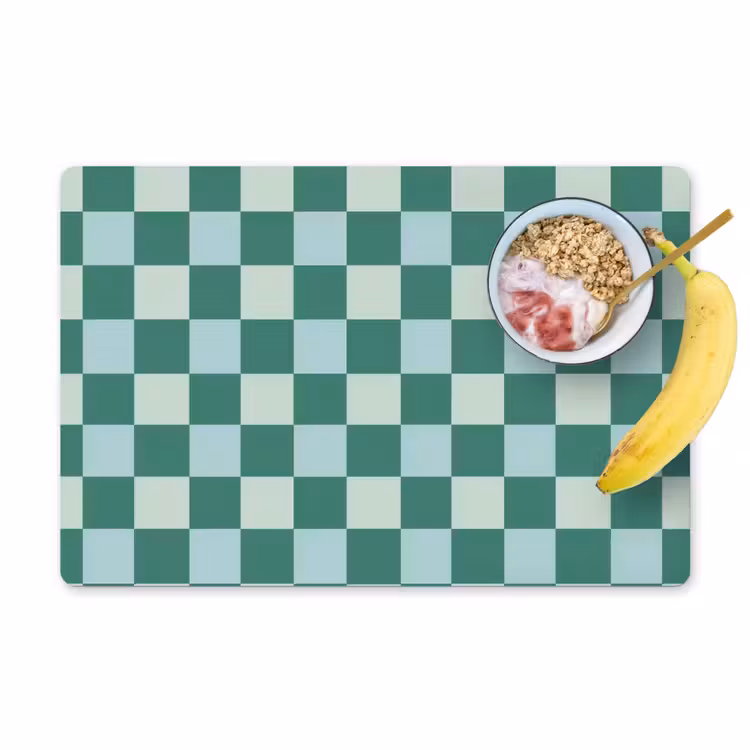 Placemat - 6 stuks - Schaak - Klassiek - Groen — 1