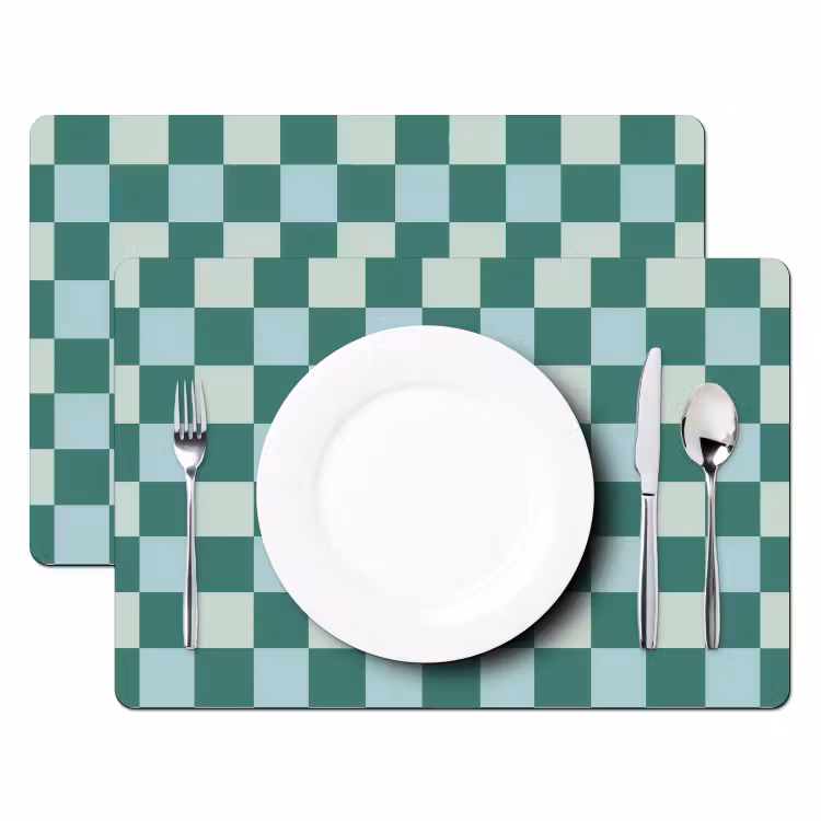 Placemat - 6 stuks - Schaak - Klassiek - Groen — 2