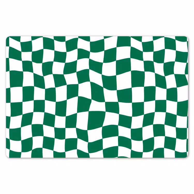 Placemat - 6 stuks - Schaakbord - Golvend - Groen — 7