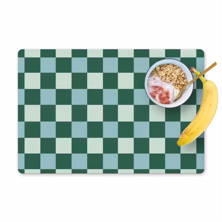 Placemat - 6 stuks - Schaakbord - Klassiek - Groen — 1