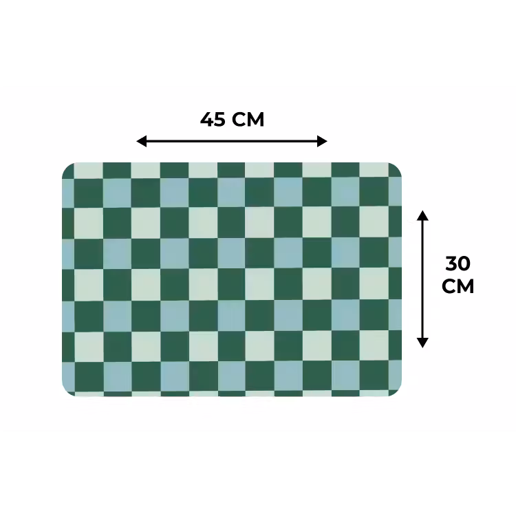 Placemat - 6 stuks - Schaakbord - Klassiek - Groen — 3
