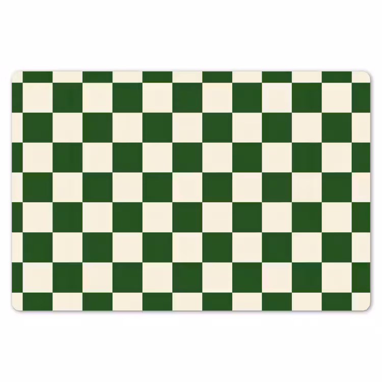 Placemat - 6 stuks - Schaakbord - Patroon - Groen — 7