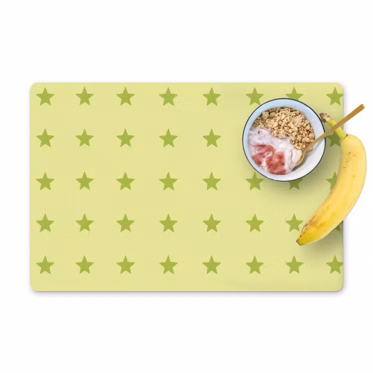 Placemat - 6 stuks - Sterren - Patroon - Groen — 1