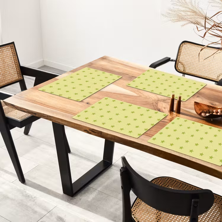 Placemat - 6 stuks - Sterren - Patroon - Groen — 5