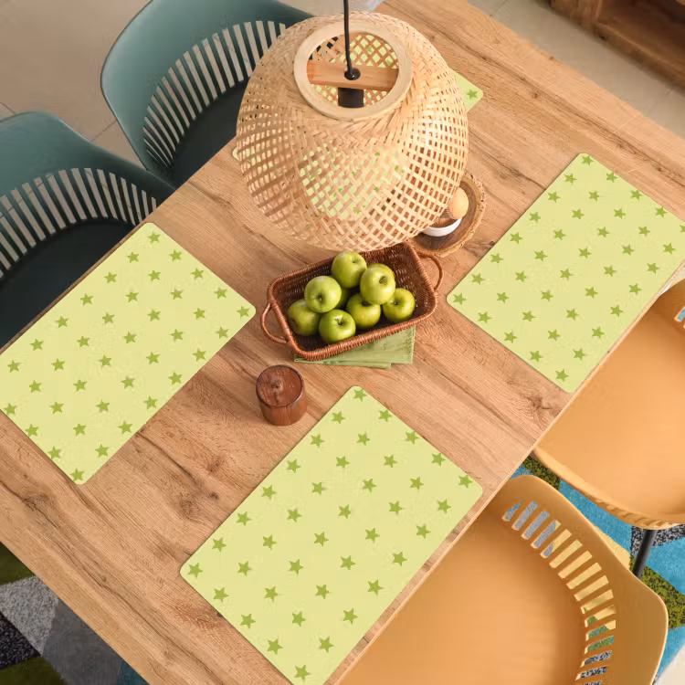 Placemat - 6 stuks - Sterren - Patroon - Groen — 6