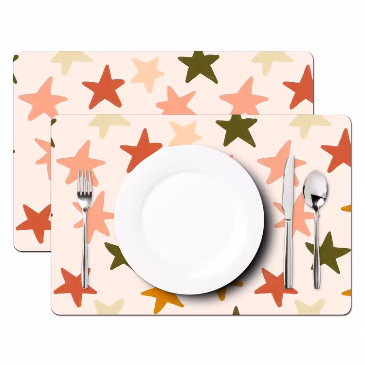 Placemat - 6 stuks - Sterren - Patroon - Kleurrijk — 2