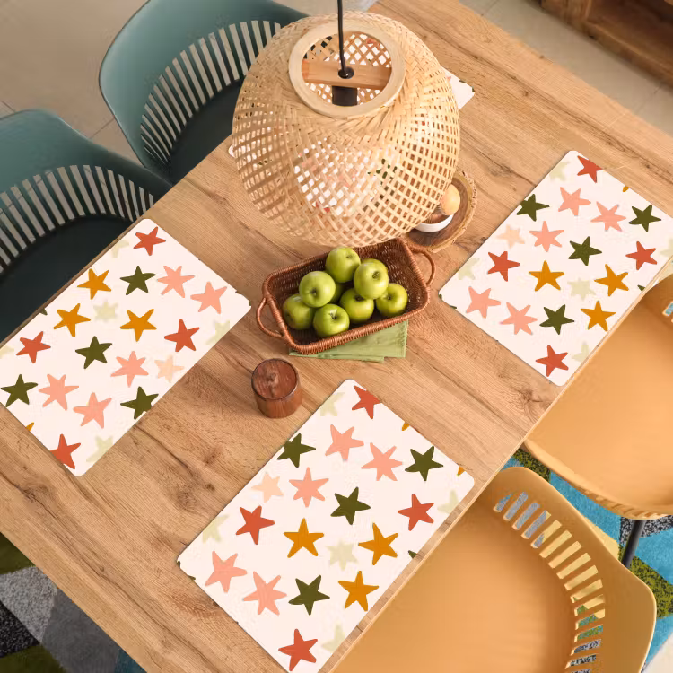 Placemat - 6 stuks - Sterren - Patroon - Kleurrijk — 6