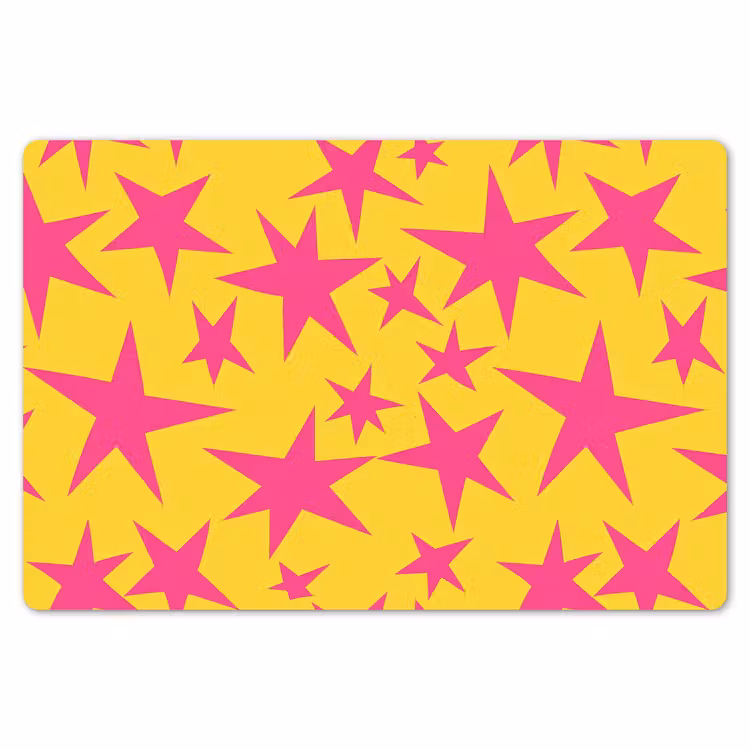 Placemat - 6 stuks - Sterren - Patroon - Roze - Geel — 7
