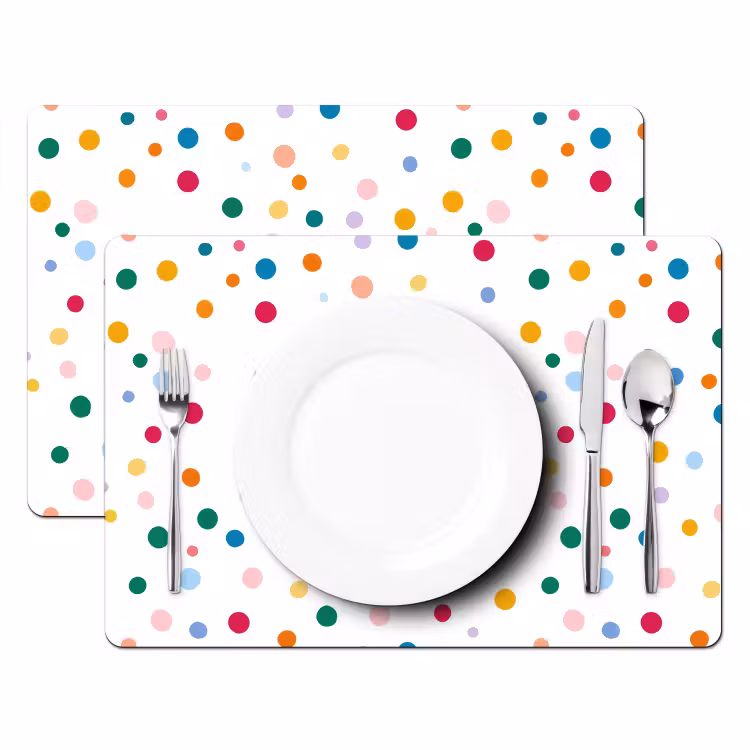 Placemat - 6 stuks - Stippen - Speels - Kleurrijk — 2