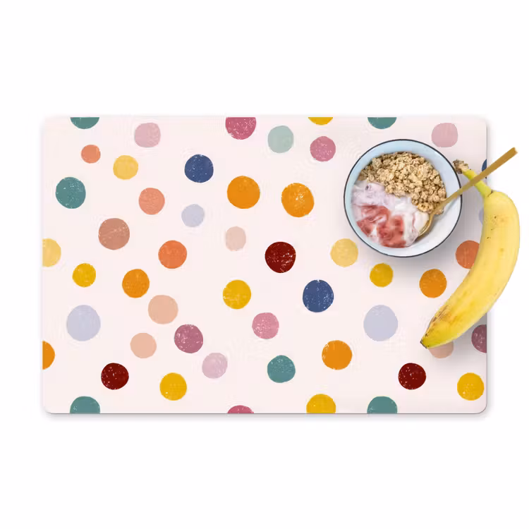 Placemat - 6 stuks - Stippen - Subtiel - Kleurrijk — 1