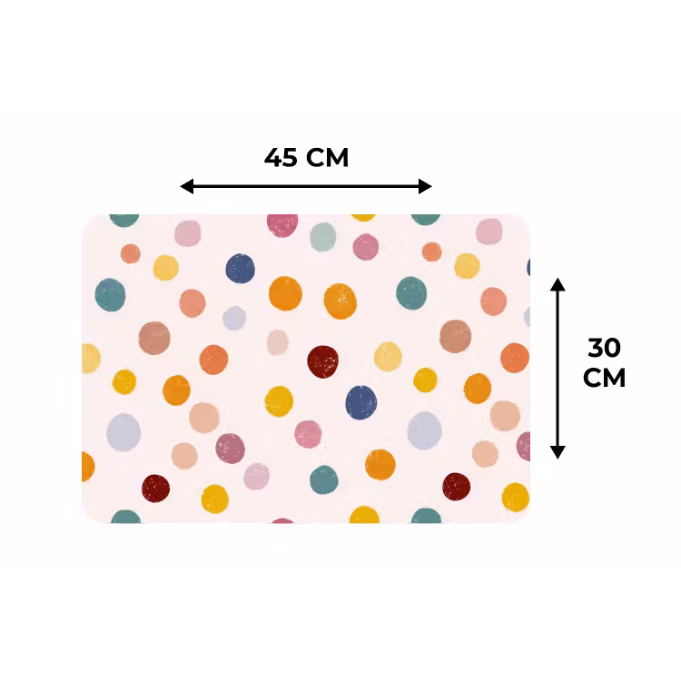 Placemat - 6 stuks - Stippen - Subtiel - Kleurrijk — 3