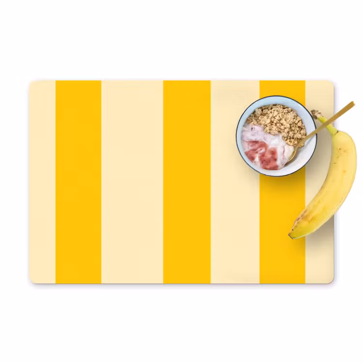 Placemat - 6 stuks - Strepen - Klassiek - Geel — 1