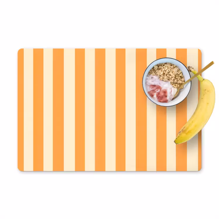 Placemat - 6 stuks - Strepen - Patroon - Oranje — 1