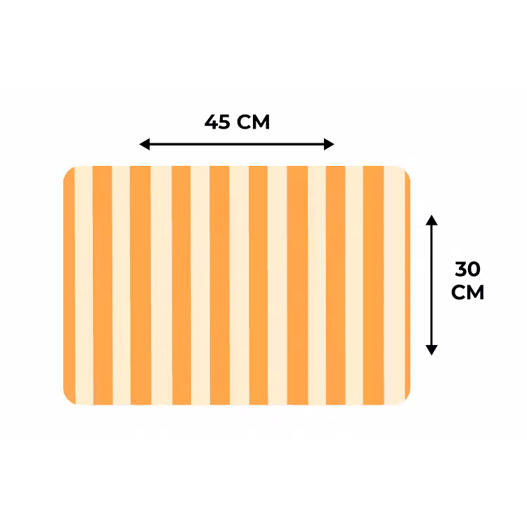Placemat - 6 stuks - Strepen - Patroon - Oranje — 3