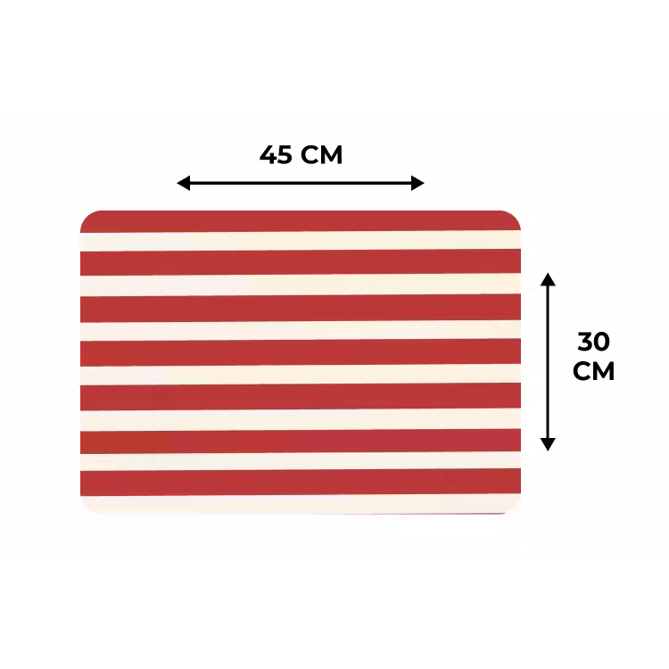 Placemat - 6 stuks - Strepen - Patroon - Rood — 3