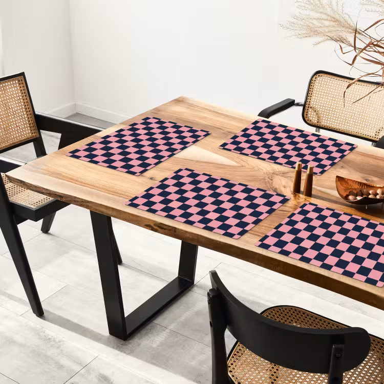Placemat - 6 stuks - Traditioneel - Patroon - Blauw - Roze — 5