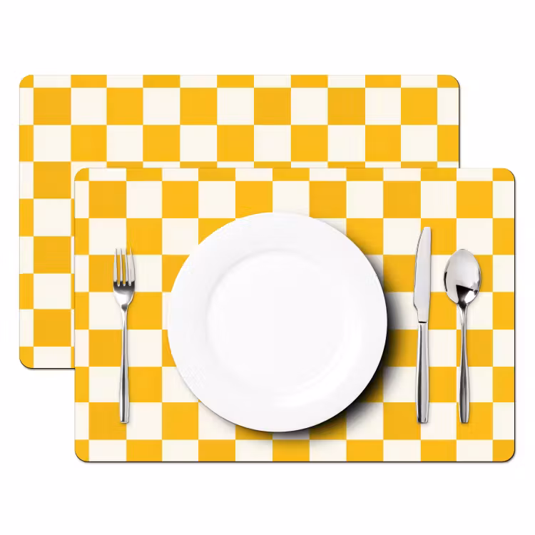 Placemat - 6 stuks - Traditioneel - Patroon - Geel — 2