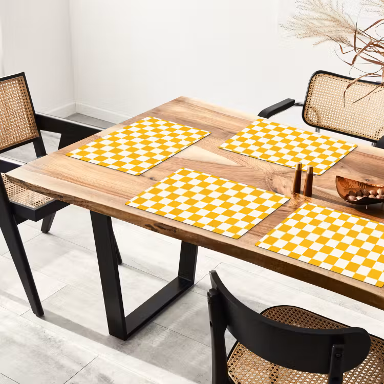 Placemat - 6 stuks - Traditioneel - Patroon - Geel — 5