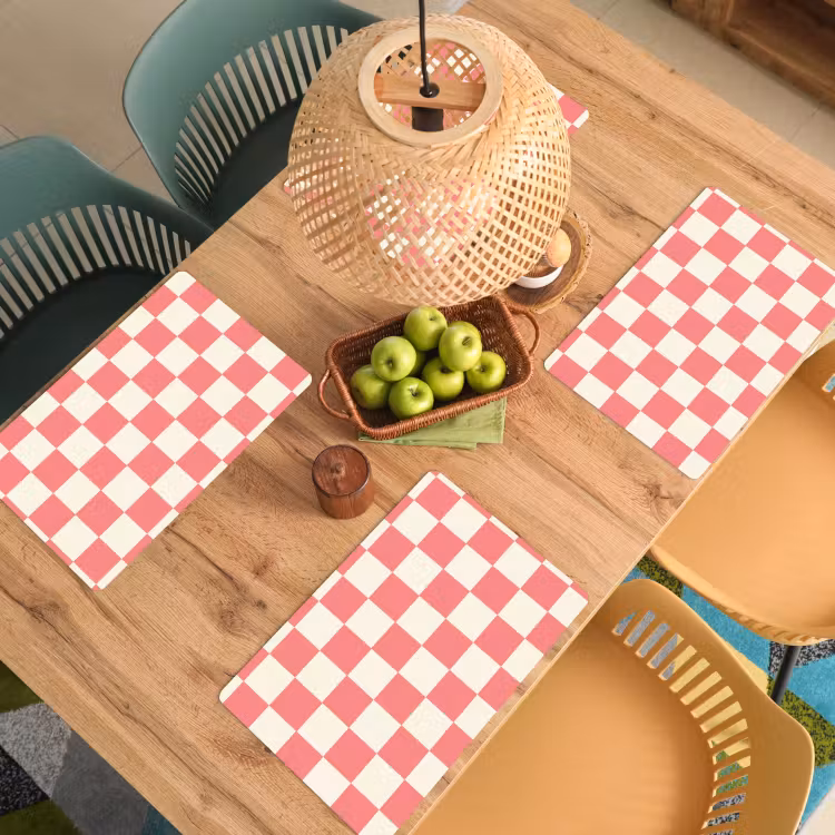 Placemat - 6 stuks - Traditioneel - Patroon - Roze — 6