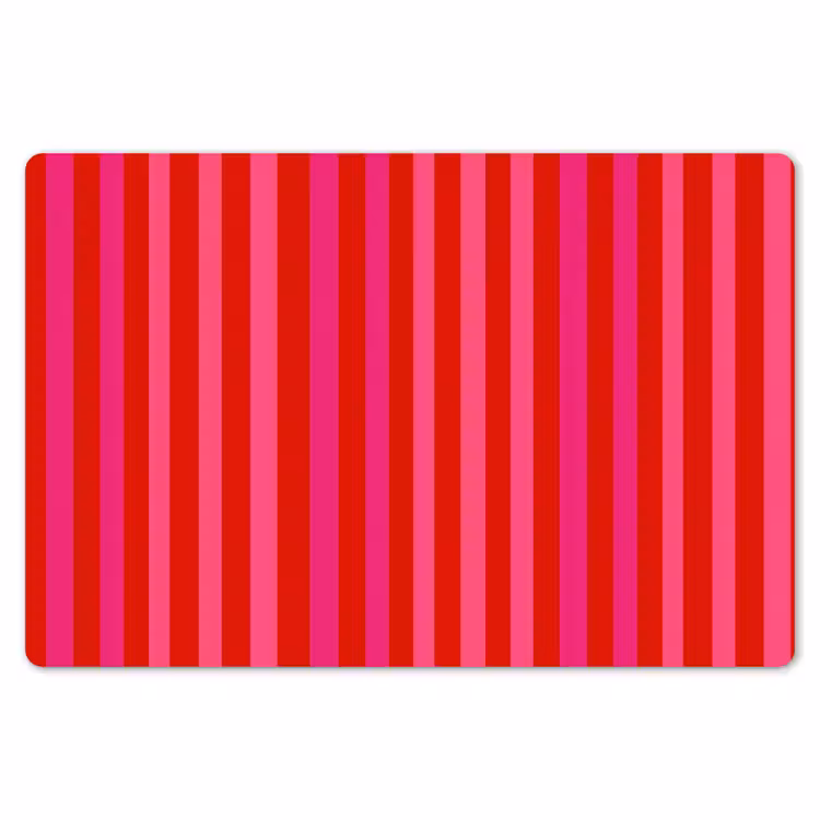 Placemat - 6 stuks - Verticaal - Strepen - Roze — 7