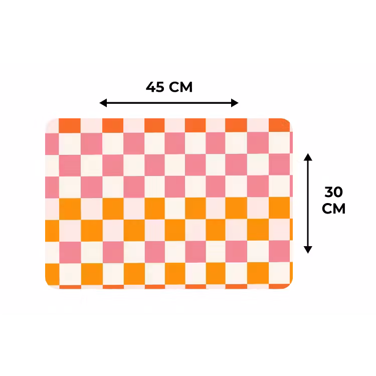 Placemat - 6 stuks - Vierkant - Patroon - Oranje — 3
