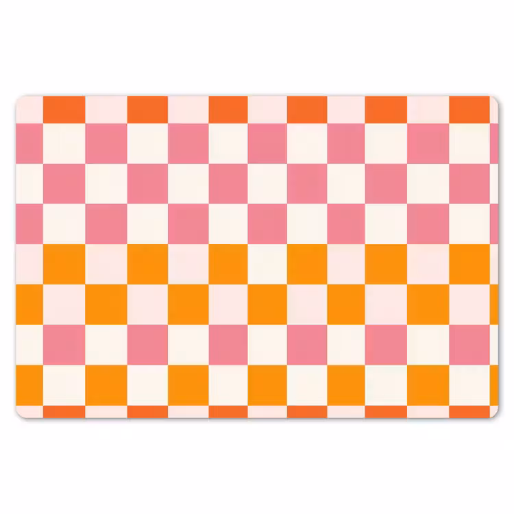 Placemat - 6 stuks - Vierkant - Patroon - Oranje — 7