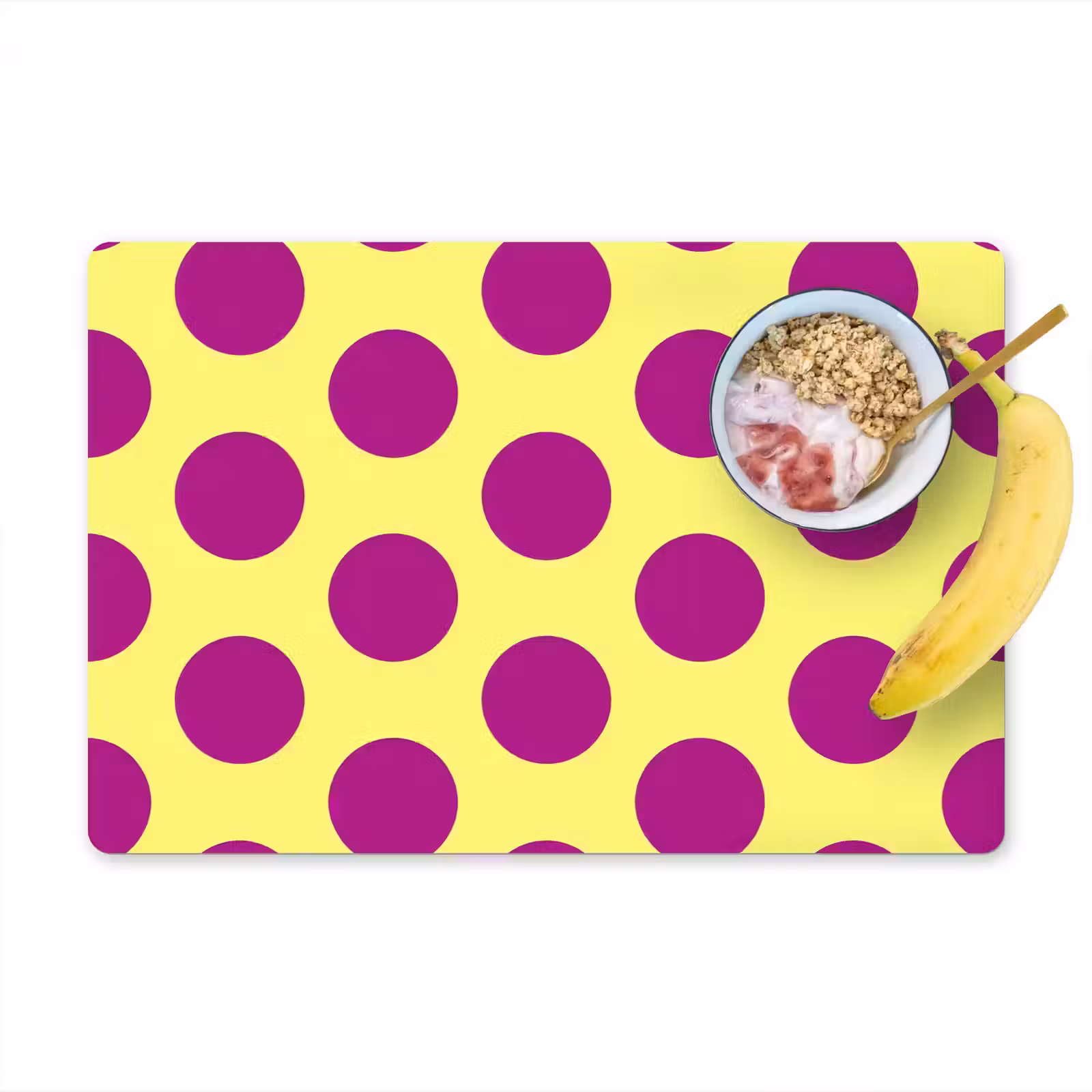 Placemat - 6 stuks - Dots - Klassiek - Geel — 1