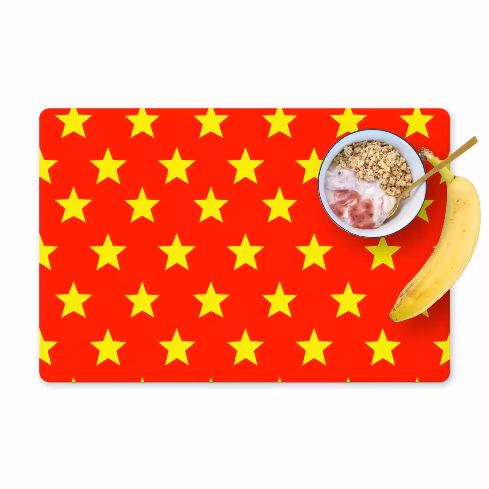 Placemat - 6 stuks - Ster - Patroon - Geel — 1