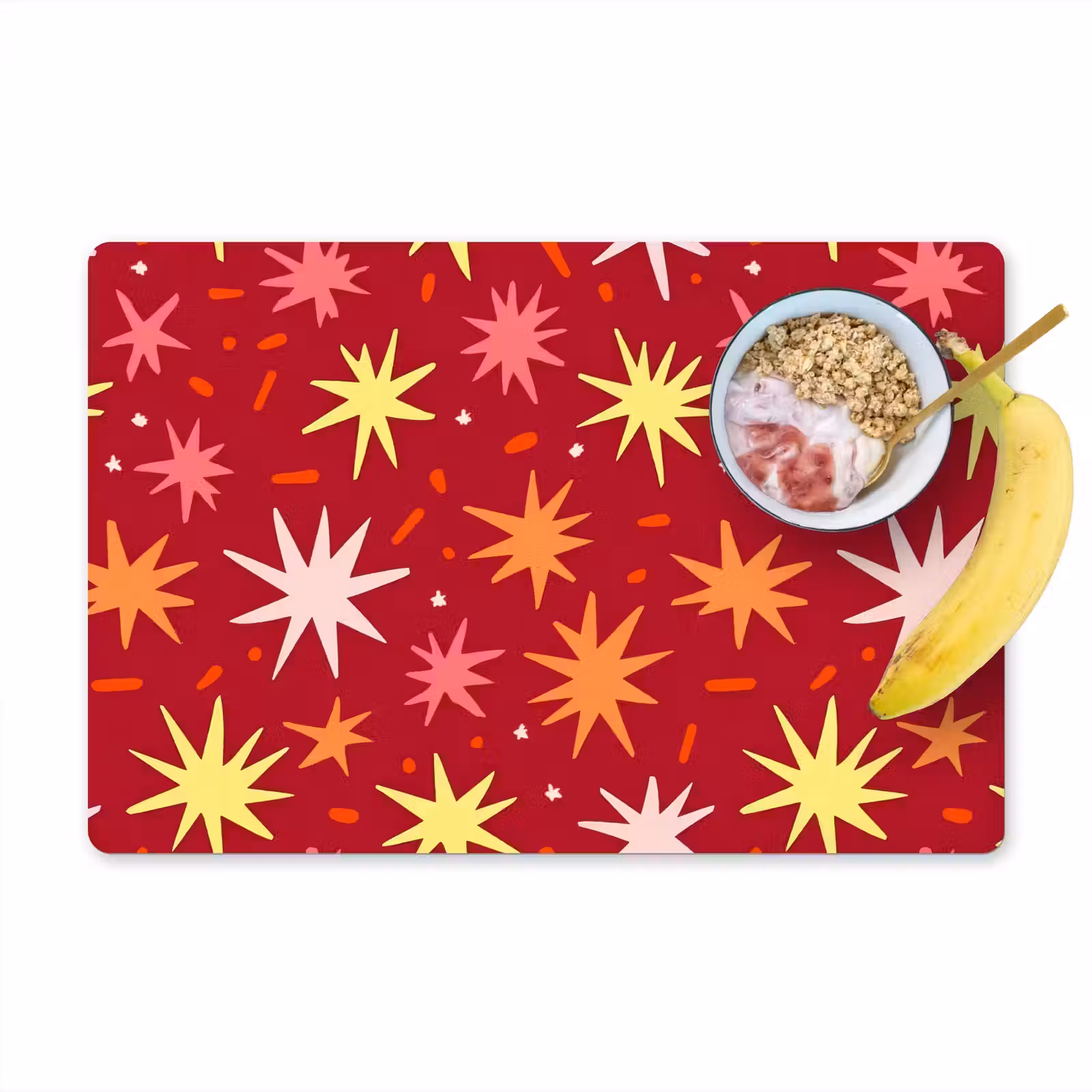 Placemat - 6 stuks - Sterren - Speels - Rood — 1