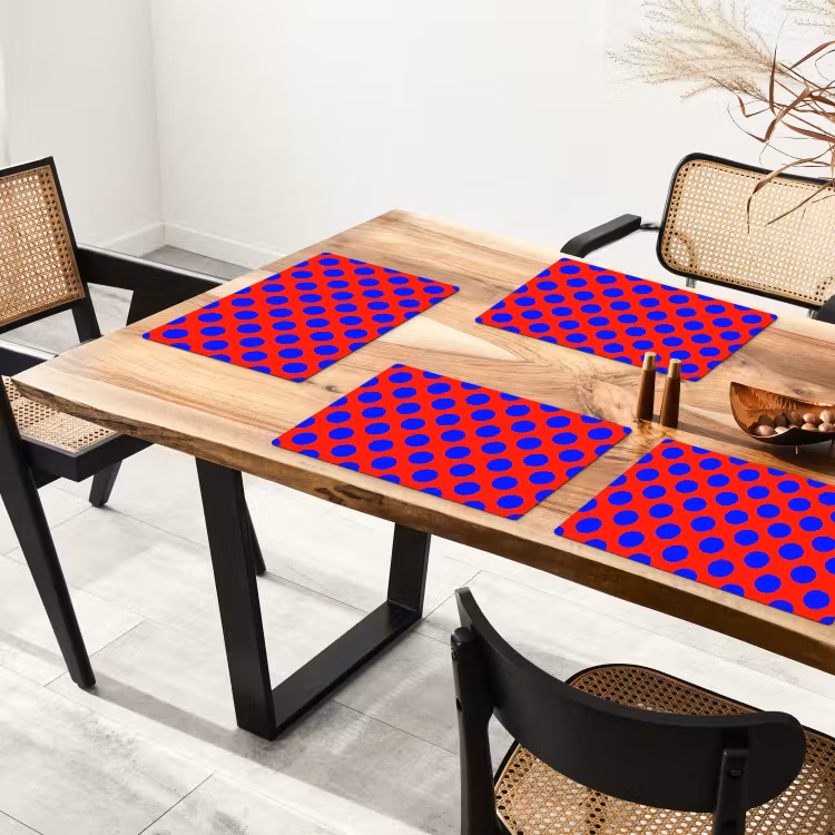 Placemat - 6 stuks - Dots - Klassiek - Rood — 5