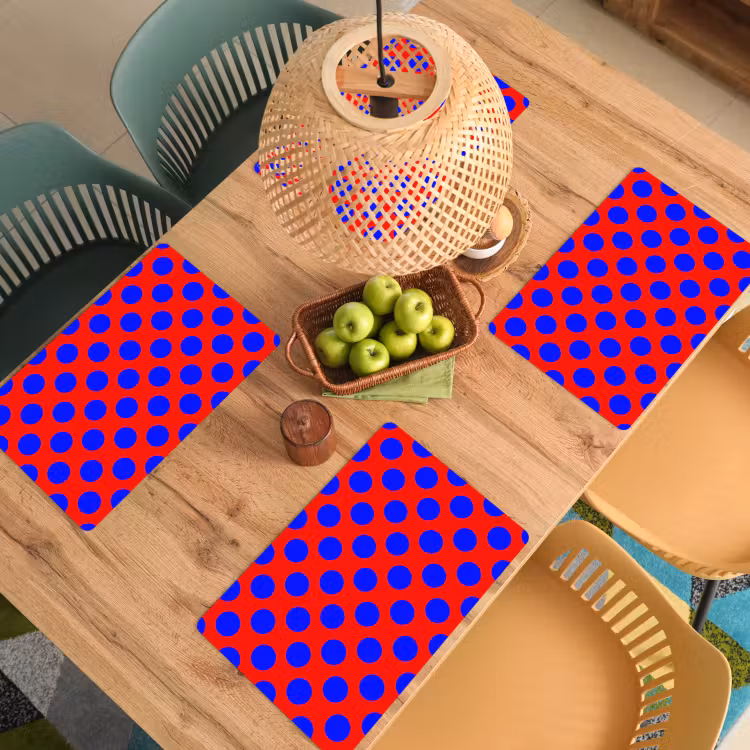 Placemat - 6 stuks - Dots - Klassiek - Rood — 6