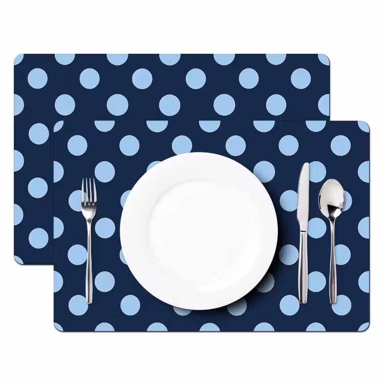 Placemat - 6 stuks - Klassiek - Dots - Blauw — 2