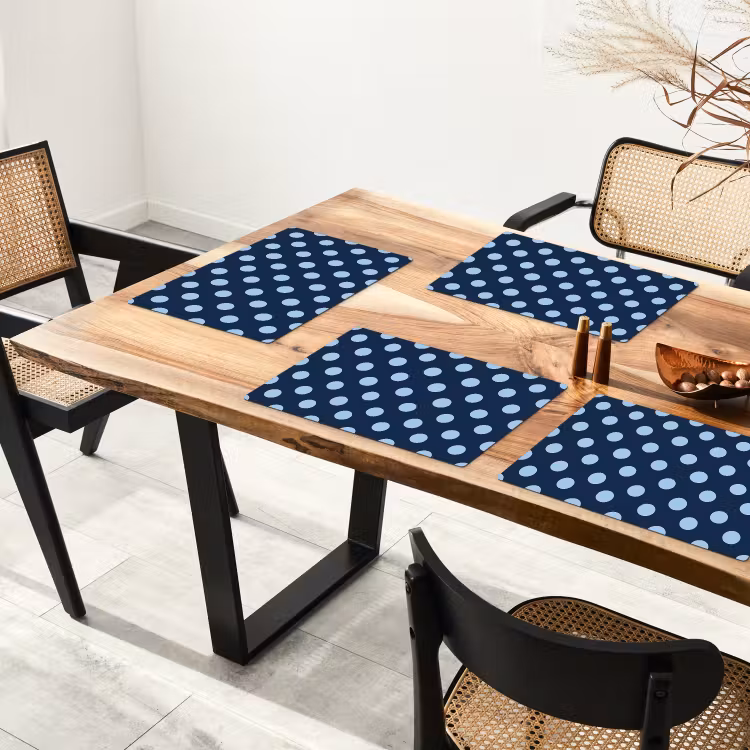 Placemat - 6 stuks - Klassiek - Dots - Blauw — 5
