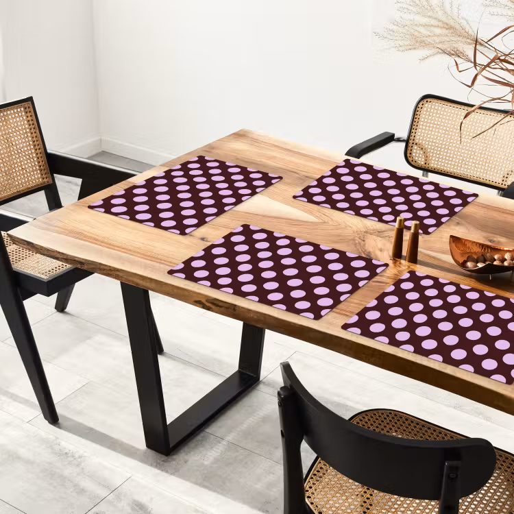 Placemat - 6 stuks - Klassiek - Stippen - Paars — 5