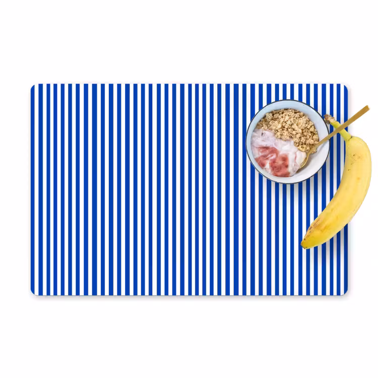 Placemat - 6 stuks - Klassiek - Strepen - Blauw — 1