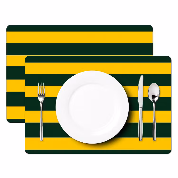Placemat - 6 stuks - Klassiek - Strepen - Groen — 2