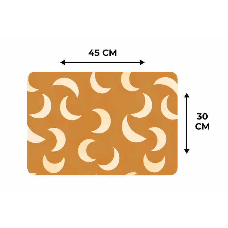 Placemat - 6 stuks - Manen - Patroon - Oker — 3