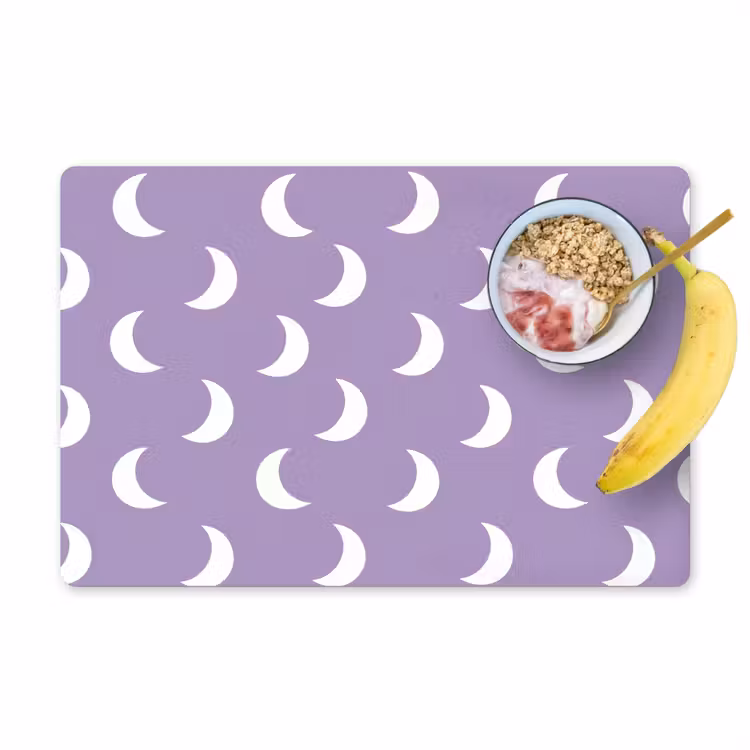Placemat - 6 stuks - Manen - Patroon - Paars — 1