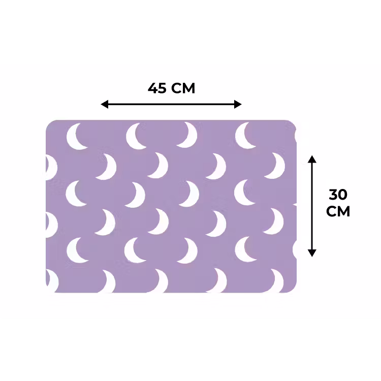 Placemat - 6 stuks - Manen - Patroon - Paars — 3