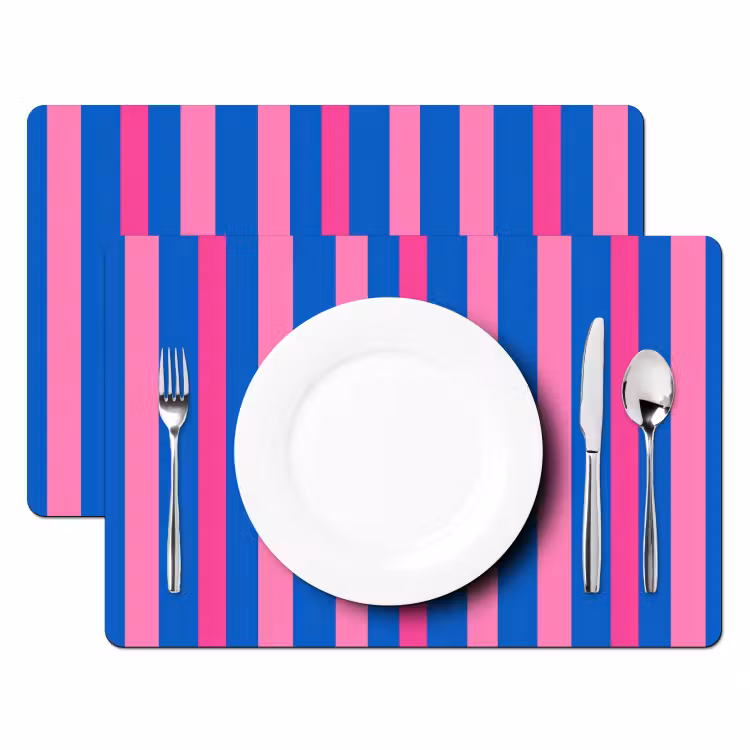 Placemat - 6 stuks - Modern - Optisch - Roze — 2