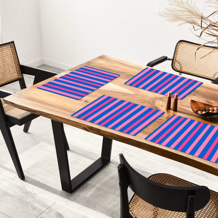 Placemat - 6 stuks - Modern - Optisch - Roze — 5
