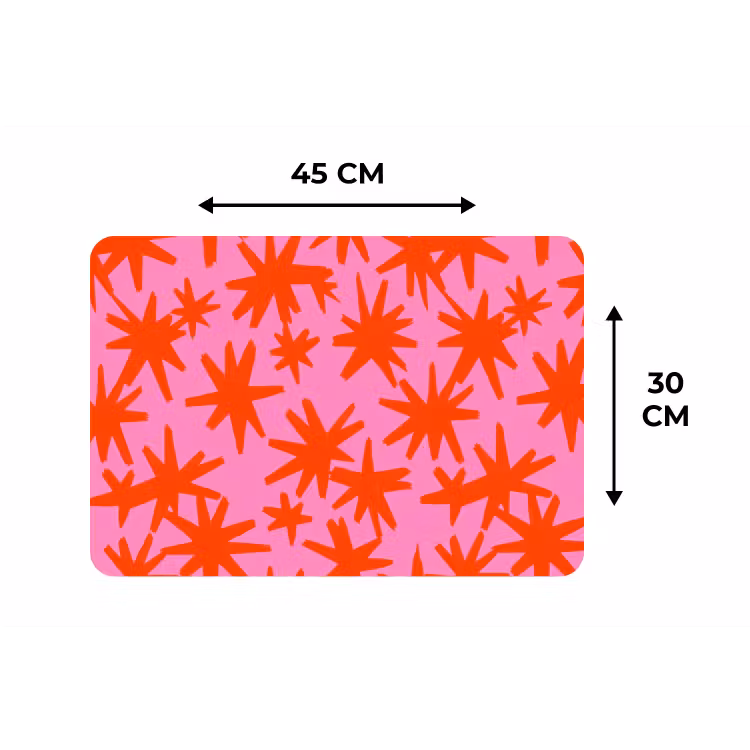 Placemat - 6 stuks - Modern - Sterren - Roze — 3