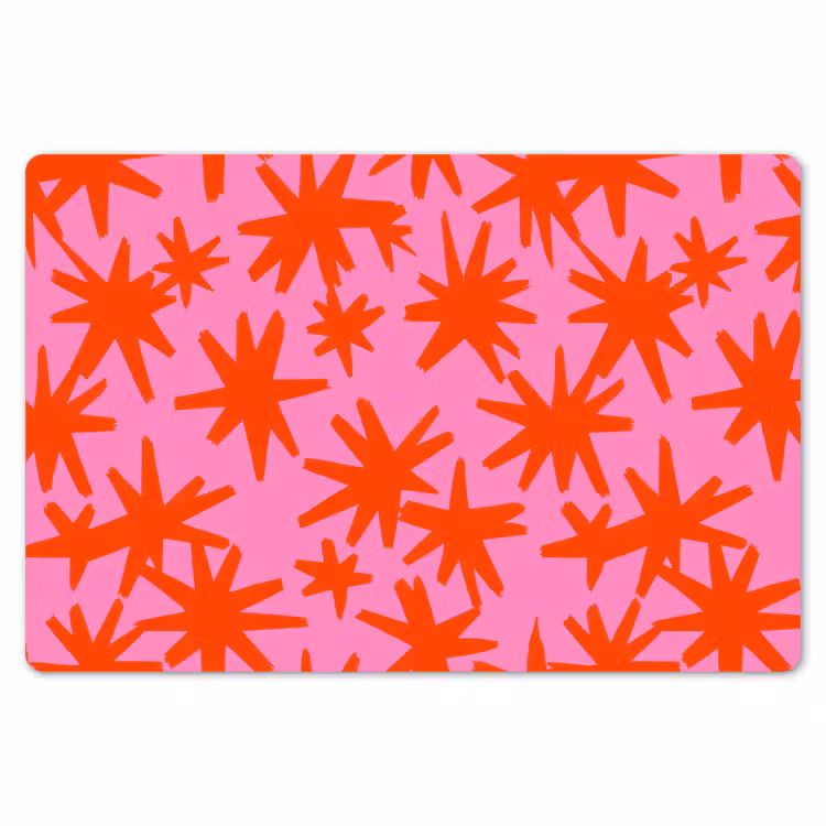 Placemat - 6 stuks - Modern - Sterren - Roze — 7