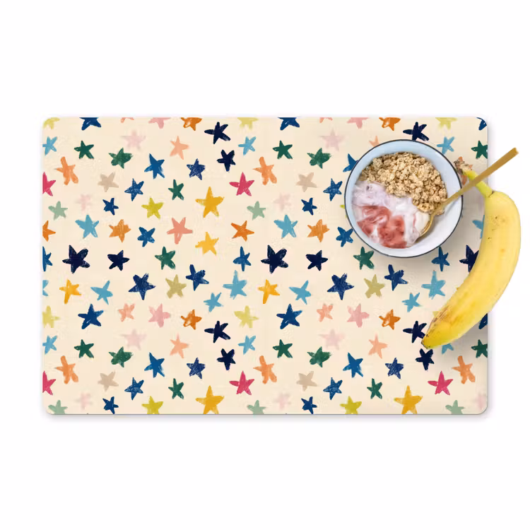 Placemat - 6 stuks - Patroon - Sterren - Kleurrijk — 1