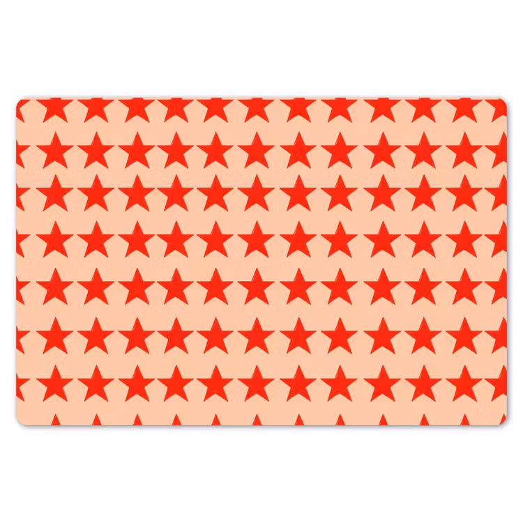 Placemat - 6 stuks - Patroon - Sterren - Rood — 7